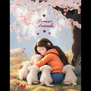Schreiben Sie eine etsy-Beschreibung auf niedlichen entzückenden Mädchen und Welpen Freunden für immer png Beste Freunde Clipart Hund und Baby Clipart Hund PNG-Dateien