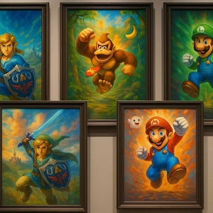 Gamer Wand Kunst Bundle: Mario, Luigi, Yoshi und Mehr (Digitaldrucke)