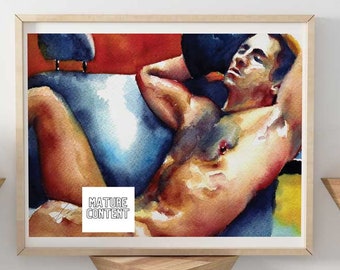 gift for gay friend lgbt pride home decor | erotic bedroom prints | Commitment Ceremony | male homoerotic | Gay Pride | gay queer art