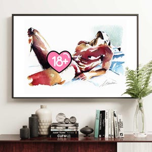 Arte Gay, Impressão de Arte LGBTQ, Arte de Parede Queer, Figura Masculina Sensual Giclée, Decoração de Quarto, Acessório Exclusivo para Casa, Pôster Contemporâneo do Orgulho