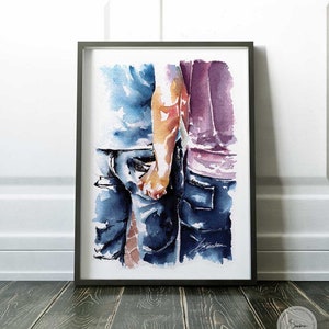 I’ve Got Your Backside Watercolor Art Print | Gay Male Art | Gay Couple Gift | Gay Marriage Gift | Love is Love | Gay Couple Art | Gay Art