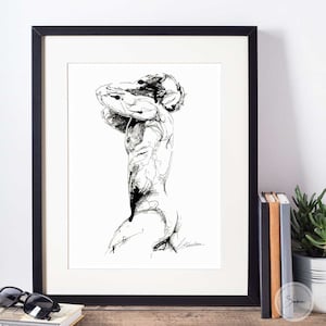 gifts for men sensual painting homoerotic gay art print male figure body prints watercolor gift sensuous paintings image 8