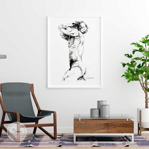 gifts for men sensual painting homoerotic gay art print male figure body prints watercolor gift sensuous paintings image 9