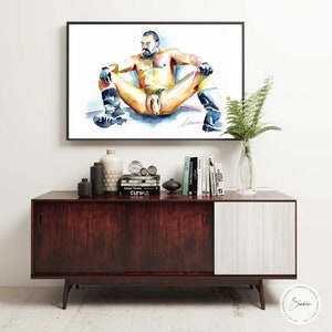 penis art Male Gay Art queer artist couple gifts for boyfriend watercolor fine arts mature cool prints gay artwork image 8