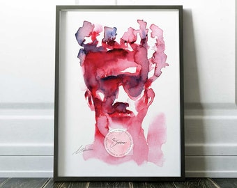 Abstrakte Kunst männlich Kunst | schwule Kunst | Gay Male Art | Widersteh und beharrlich | queer Künstler | männliche Malerei Aquarell Druck