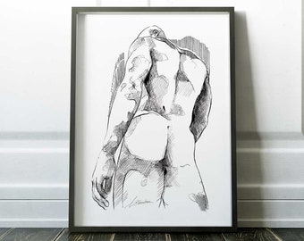 Watercolor Art gay artwork | homoerotic | black and white | gift ideas for couples | male butt | colorful watercolor | erotic art painting