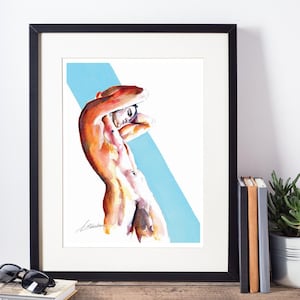 Full Frontal Male Nude Male Art Above Bed Art Abstract Giclée Print