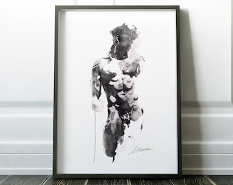 Classical Male Nude Art Print - Queer Artwork, Gay Fine Art, Homoerotic Sculpture Inspired, Body Positivity, LGBTQ Wall Art Decor