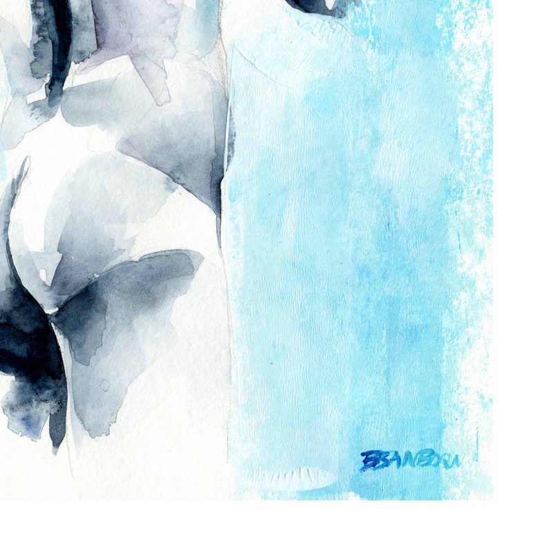 male butt gay artwork present for married couple naked men print queer watercolor art homoerotic man lgbt painting