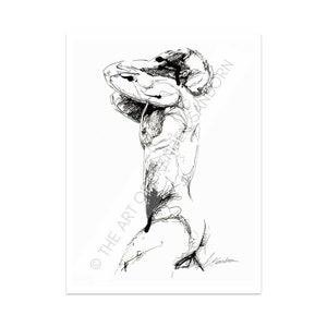 gifts for men sensual painting homoerotic gay art print male figure body prints watercolor gift sensuous paintings image 2