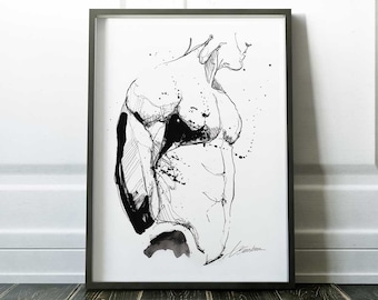 gay artwork contemporary ink art | pen and ink drawings  | pen drawing | erotic art | ink wall art | gay fantasy art | queer wall art