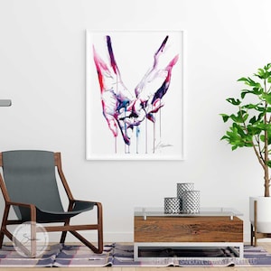 Gay Love Art Print Brenden Sanborn Signature Drip Watercolor Strong Hands Connection LGBTQA Wall Decor Pinkie Promise Romance image 9