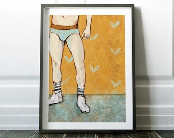 Sneakers and underwear - naked men homoerotic / home decor wall art / queer art / cool gifts for couples / gay art / homoerotica / Sanborn