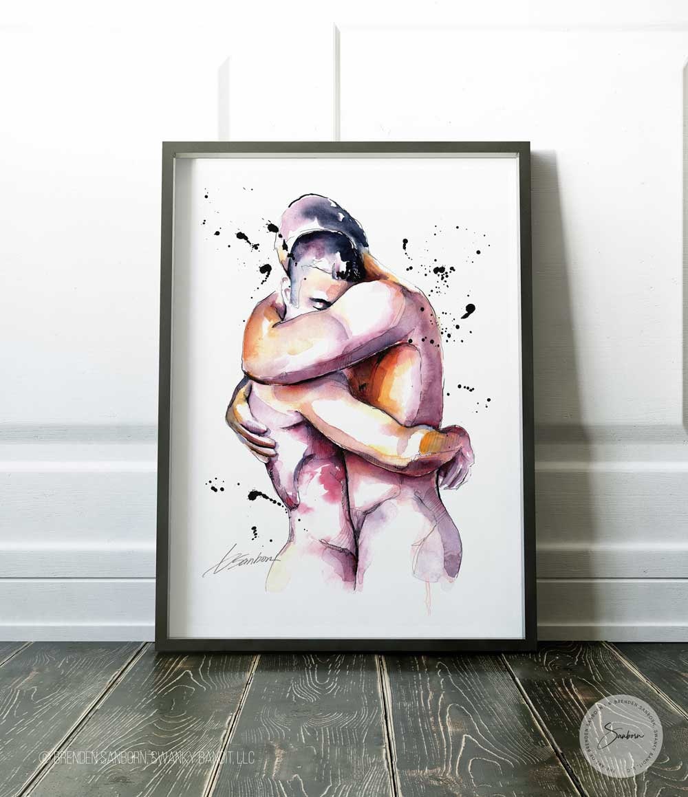 Gay Male Love Watercolor Erotic Paintings Naked Man Painting Gay Artwork  Homoerotic Art Prints for Men Sensual Wall Hangings - Etsy Ireland