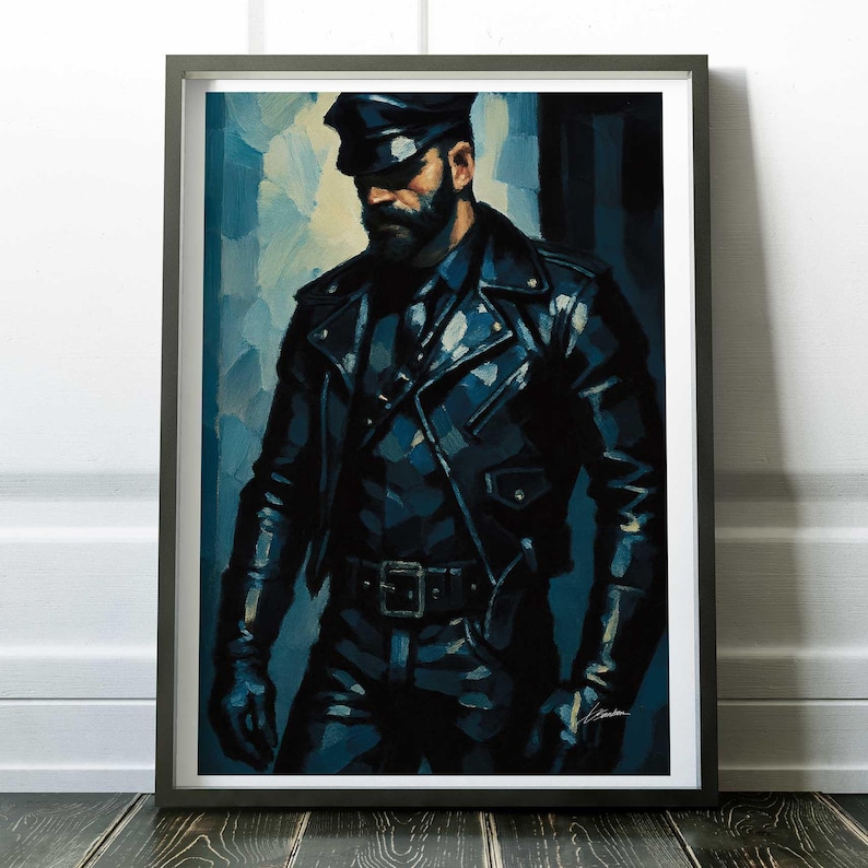 Tom of Finland Inspired Gay Art Print: Leather Daddy Giclée Decor - Etsy
