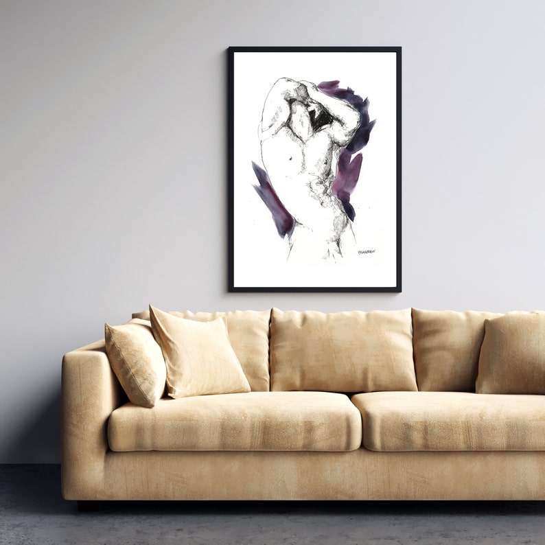 Male art gift cool art prints for sale homoerotic gay art Etsy