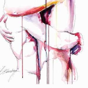 Drip Painting Gay Couple Art Print Same Sex Couple Gift Same Sex Marriage Same Sex Engagement Engagement Party Gift Gay Art Print image 4