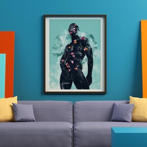 Erotic Art Naked Male Nude Male Art Vibrant Watercolor Modern Wall Art