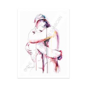 Drip Painting Gay Couple Art Print Same Sex Couple Gift Same Sex Marriage Same Sex Engagement Engagement Party Gift Gay Art Print image 2