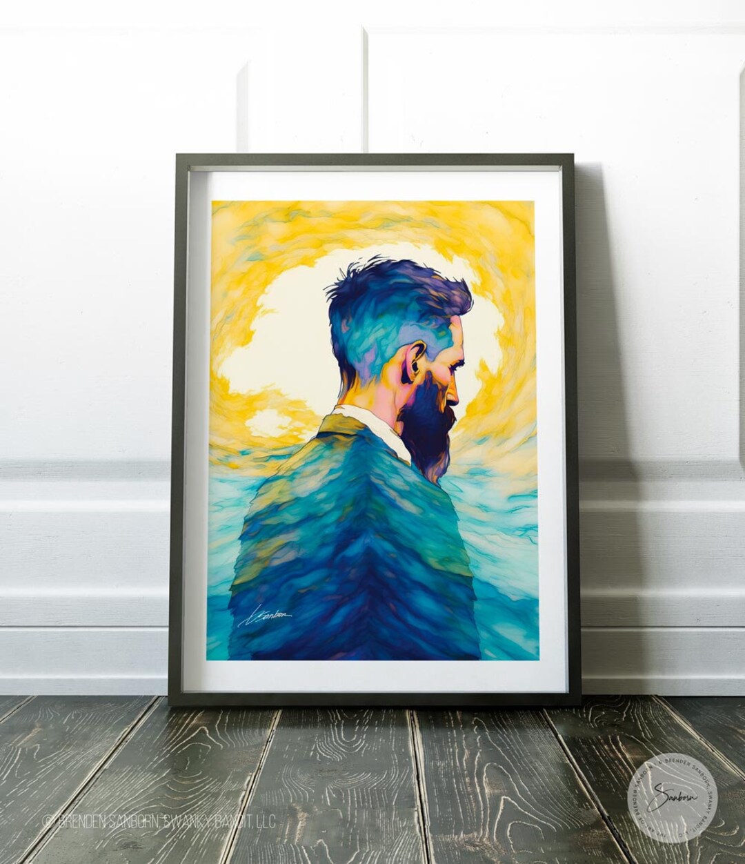 Gay Art Print, Masculine Portrait Painting, LGBTQ Wall Art, Abstract ...