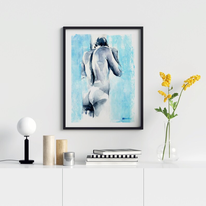 male butt gay artwork present for married couple naked men print queer watercolor art homoerotic man lgbt painting