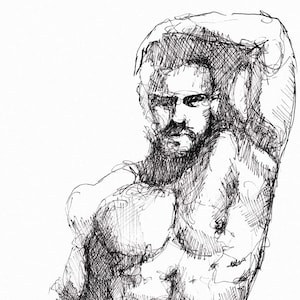 Hairy Gay Art Gay Drawings Gifts for Men Homoerotic Gay - Etsy