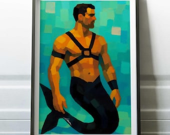 Gay Merman Art Print: LGBTQ Fantasy Artwork