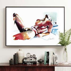 Gay Artwork, LGBTQ Art Print, Queer Wall Art, Sensual Male Figure Giclée, Bedroom Decor, Unique Home Accent, Contemporary Pride Poster image 7