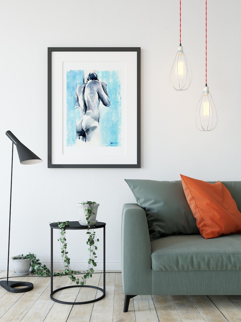 male butt gay artwork present for married couple naked men print queer watercolor art homoerotic man lgbt painting