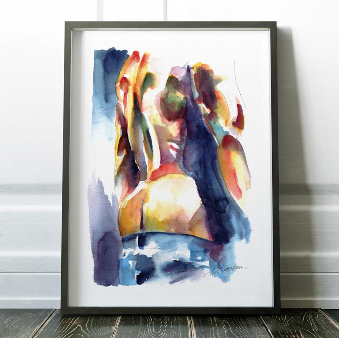 Nude Male Art Booty Erotic Abstract Giclée Print Sensual Figure Wall ...