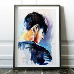 Queer Male Portrait Art Print: Modern LGBTQ Home Decor