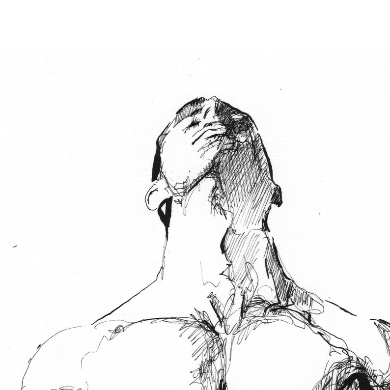 Homoerotic Gay Art Print Black and White Homoerotica | Etsy