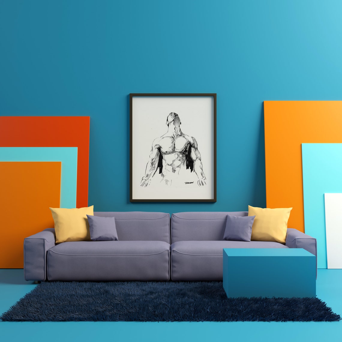 Homoerotic Gay Art Print Black and White Homoerotica | Etsy