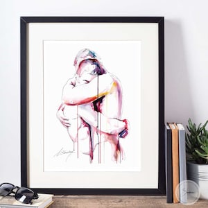 Drip Painting Gay Couple Art Print Same Sex Couple Gift Same Sex Marriage Same Sex Engagement Engagement Party Gift Gay Art Print image 8