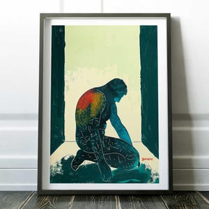 Queer Art Print: Modern Male Figure, LGBTQ Home Decor