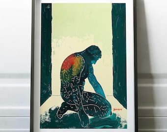 Queer Art Print: Modern Male Figure, LGBTQ Home Decor