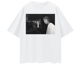 Camiseta gráfica Big L The Big Picture de hip hop de los 90, de gran tamaño y hombros caídos