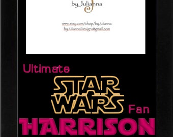 Custom Embroidered Personalized Star Wars Fan Picture Frame 8x10