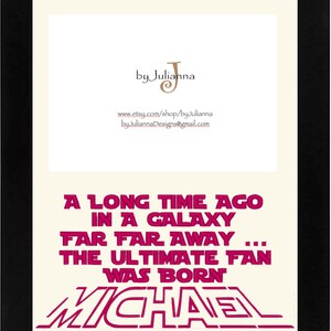 Custom Embroidered Personalized Star Wars Galaxy Fan Picture Frame 8x10
