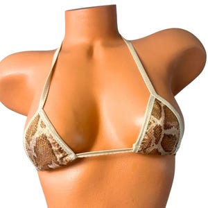 Metallic Python String Tie String Bikini Set Bronze Creme Trim Bild 6
