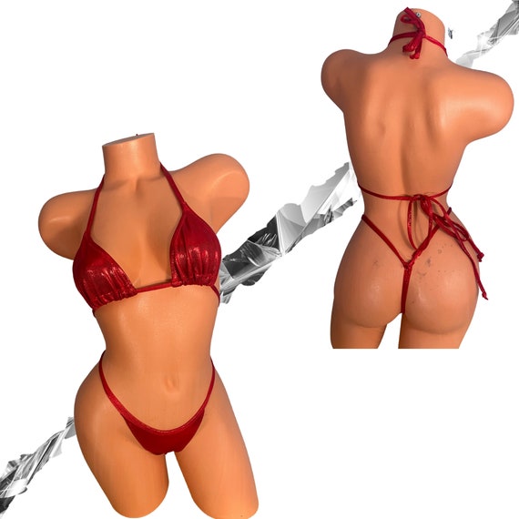 Red Mystique G String Thong Y Bottom Thong Micro Bikini Plus Size Available  XS-XXL 