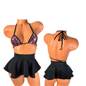 Black Spandex Micro Mini Skirt: Rave Cover-Up