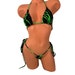 Micro Side Tie String Bikini Black Neon Green UV black light plus size available 