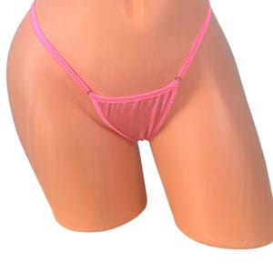 Pink Sparkle Extreme Micro thong string bikini bottom exotic swimwear thong bottoms