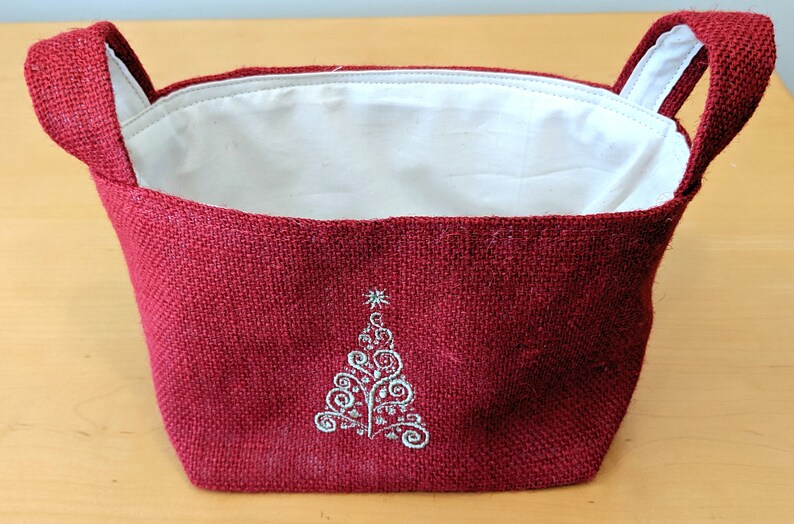 Personalized Burlap Fabric Basket Home Decor Gift Basket Christmas Decor