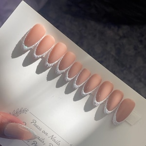 Almond French Press on Nails