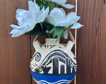 Milwaukee Skyline Wall Vase