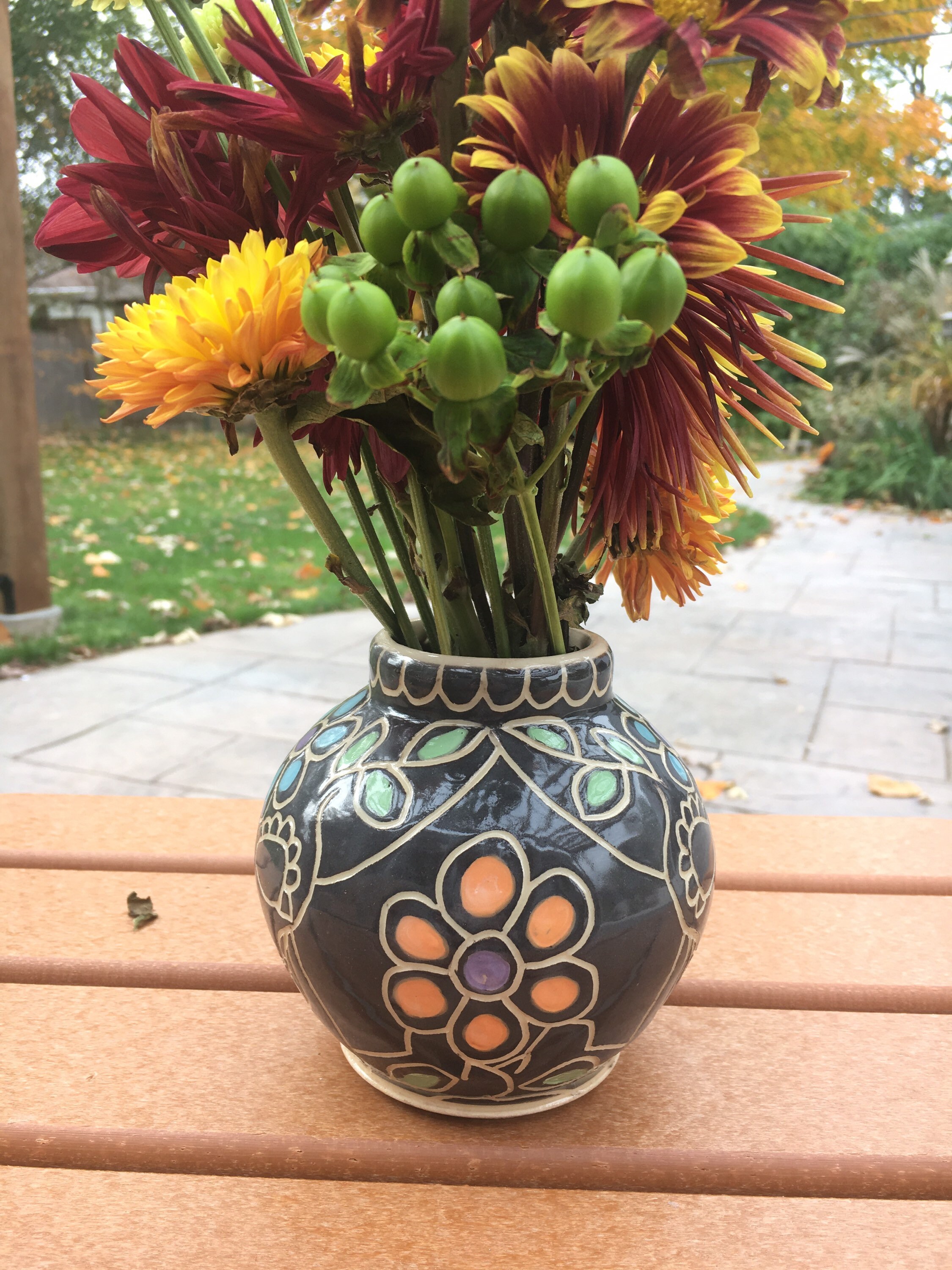 Colorful Sugar Skull Vase / Day of the Dead / Dia de los Etsy