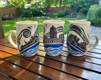 Madison Skyline 16 oz Mug / Handmade / Wisconsin