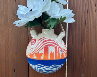 Milwaukee Sunset Skyline Wall Vase